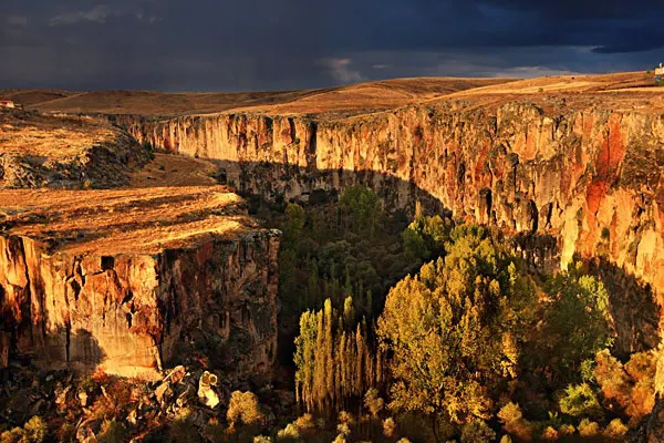 Ihlara Valley river and canyon walls